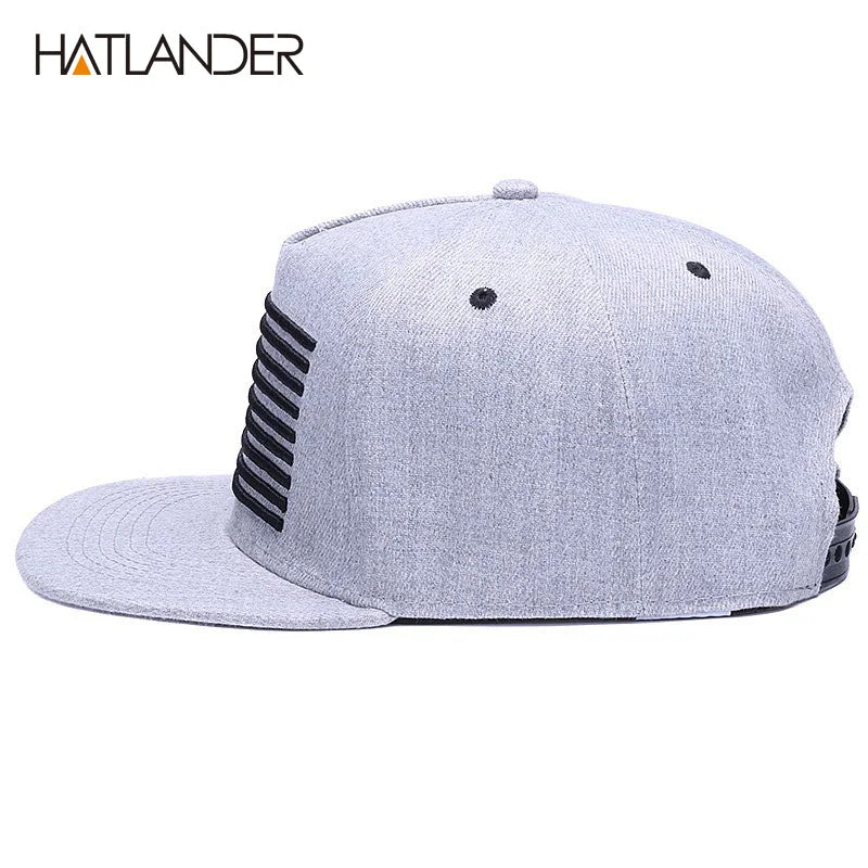 Raised Flag Embroidery Snapback Cap
