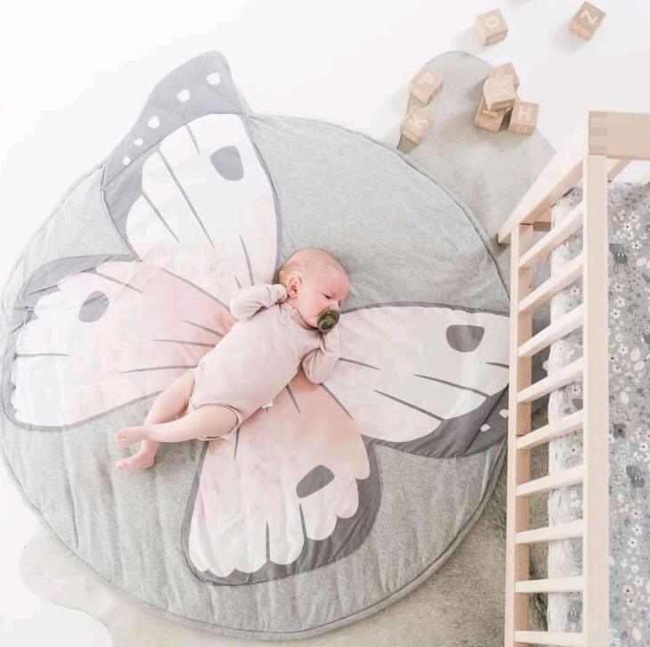 Luxury Mdoern Cartoon Animals Baby Play Mat Foldable Kids Crawling Pad Round Carpet Rug Toys Cotton Children Room Decor Photo Props Carpet For Kids