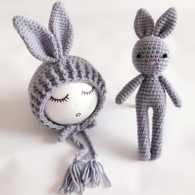 Modern Baby Cap Deer Design Handmade Crochet Deer Costume Set Knitted Hats And Toy For Girls and Boys Kids