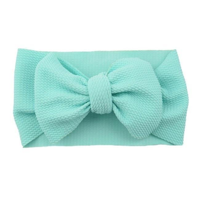 Fashion Trend Big Modern Baby Bow Accessories For Toddler Girls In Solid Bow Hairband Stretch Turban Knot Head Wrap Color  for Kids