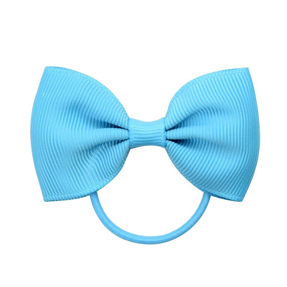 Luxury Handamde Small Baby Elastic Rubber band Head rope Mini Solid Ribbon Bow Tie For Girls Hair Accessories