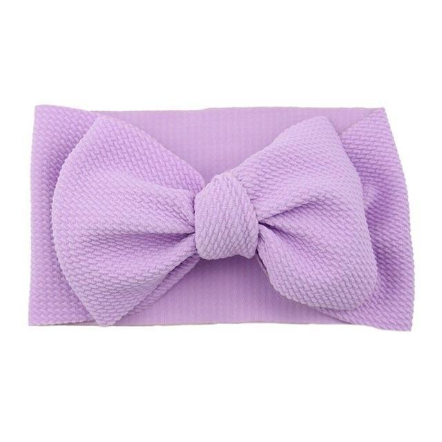 Fashion Trend Big Modern Baby Bow Accessories For Toddler Girls In Solid Bow Hairband Stretch Turban Knot Head Wrap Color  for Kids