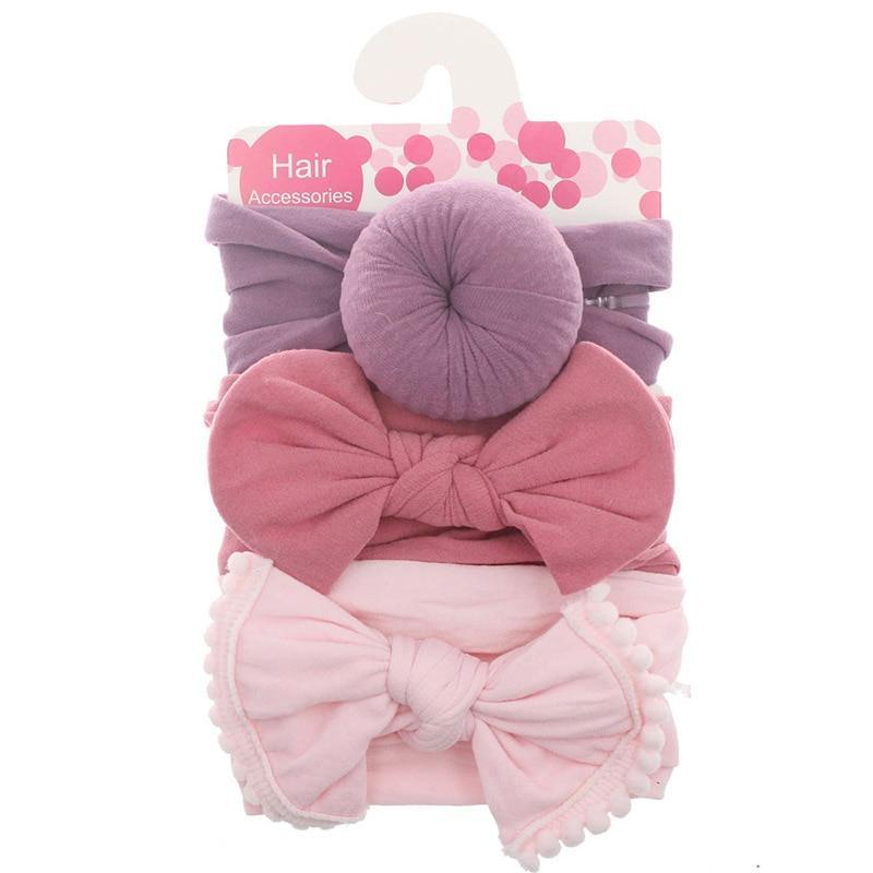 Modern 3PCS Set Floral Bows Baby Headband Dot Bowknot Cotton Hair Band Girls Hair Accessories For Girls