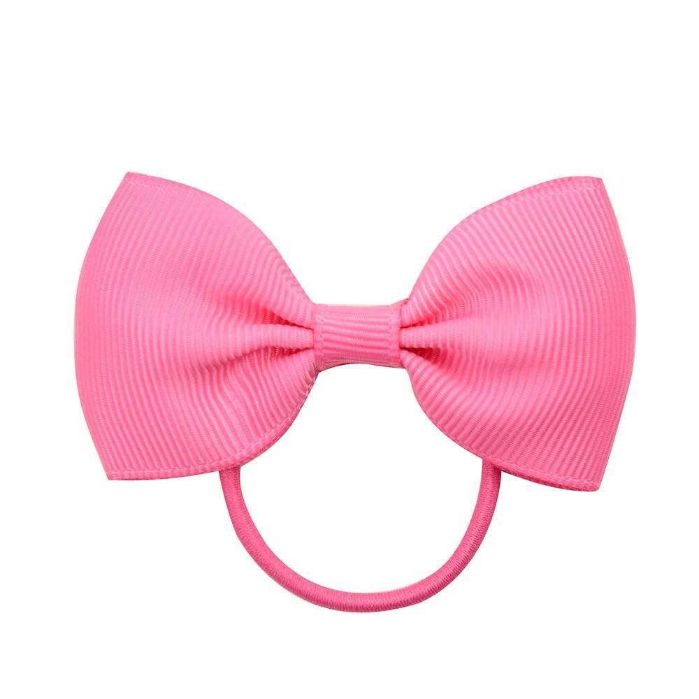 Luxury Handamde Small Baby Elastic Rubber band Head rope Mini Solid Ribbon Bow Tie For Girls Hair Accessories