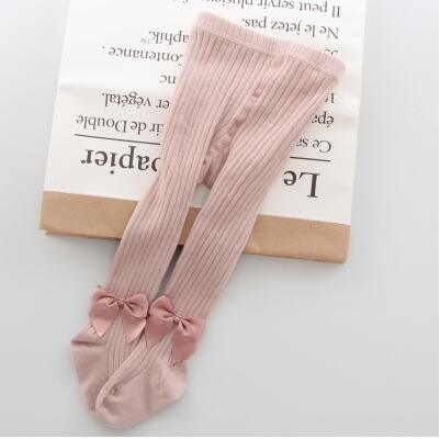 Children Bowknot Tights Cotton For Baby Girls Pantyhose Kids Infant Knitted Breathable Tights Soft And Warm Elastic Tight