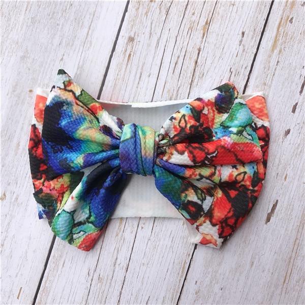 Luxury Modern Colorful Newborn Toddler Baby Girl Boy Headwear Solid Bowknot Soft Turban Knot Hairband For Girls Kids