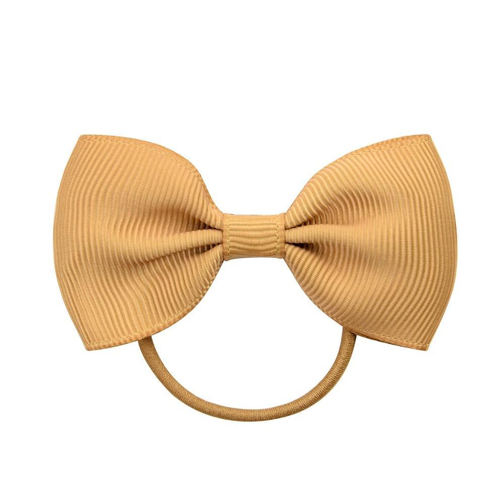 Luxury Handamde Small Baby Elastic Rubber band Head rope Mini Solid Ribbon Bow Tie For Girls Hair Accessories
