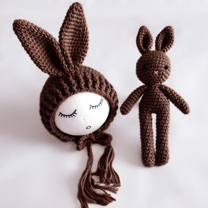Modern Baby Cap Deer Design Handmade Crochet Deer Costume Set Knitted Hats And Toy For Girls and Boys Kids
