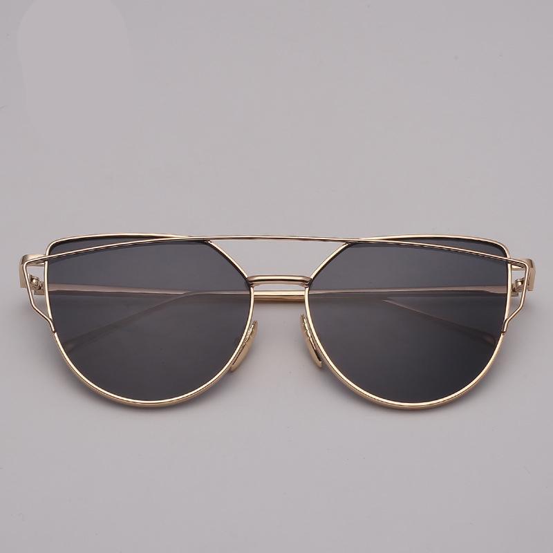 NEW  Stevvex Designer Cat eye Sunglasses For Women and Ladies in Vintage Metal Reflective Glasse Mirror Retro Oculos De Sol Gafas Style With UV 400 Protection