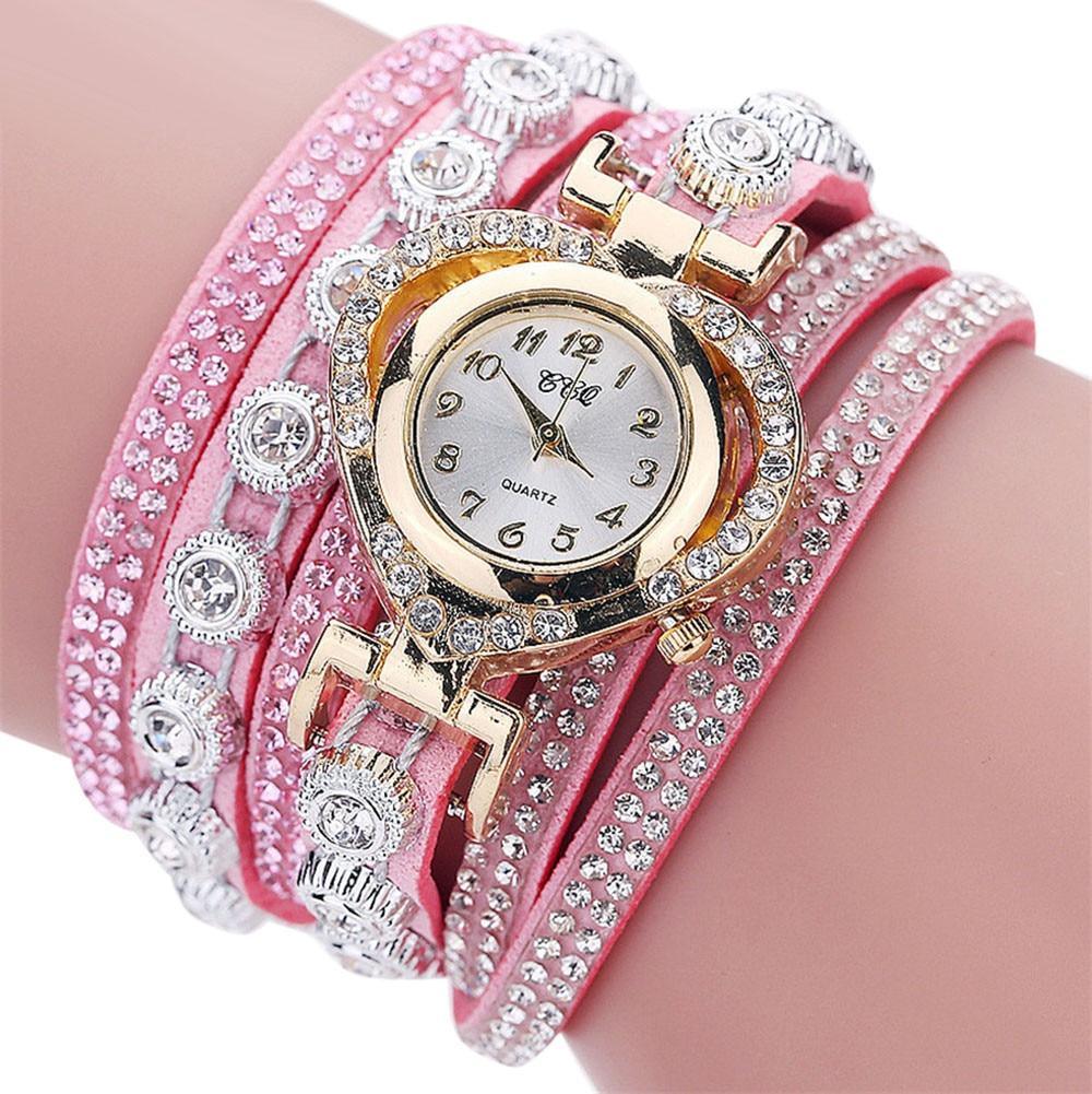 Luxury Crystal Vintage Rhinestone Bracelet Quartz Watch Womens Watch For Female and Girls