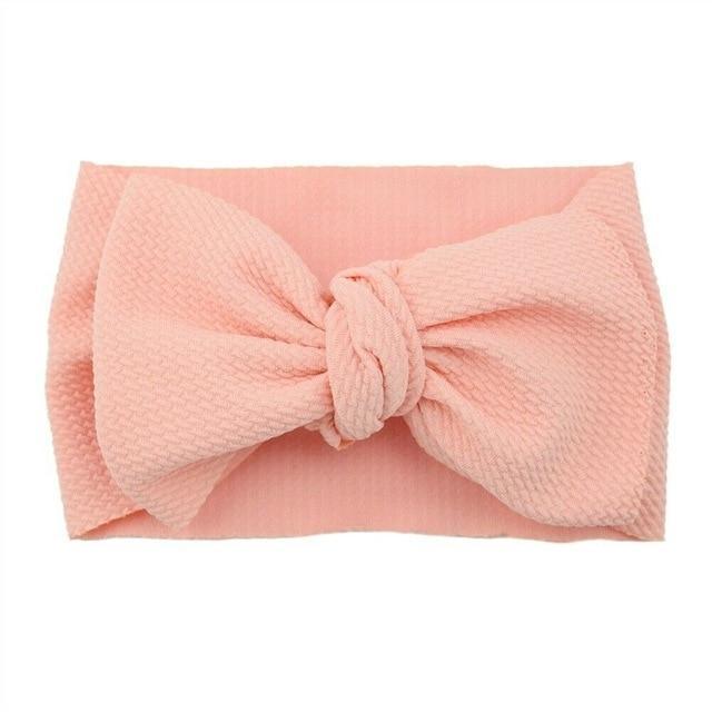 Fashion Trend Big Modern Baby Bow Accessories For Toddler Girls In Solid Bow Hairband Stretch Turban Knot Head Wrap Color  for Kids