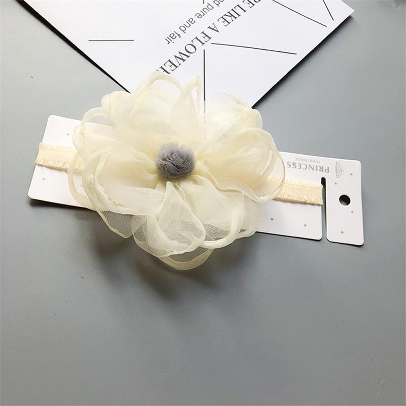 Luxury Modern Pearl Handmade Baby Girls Bowknot Crown Headband Lace Elastic Hair Band Bow For Girls Baby