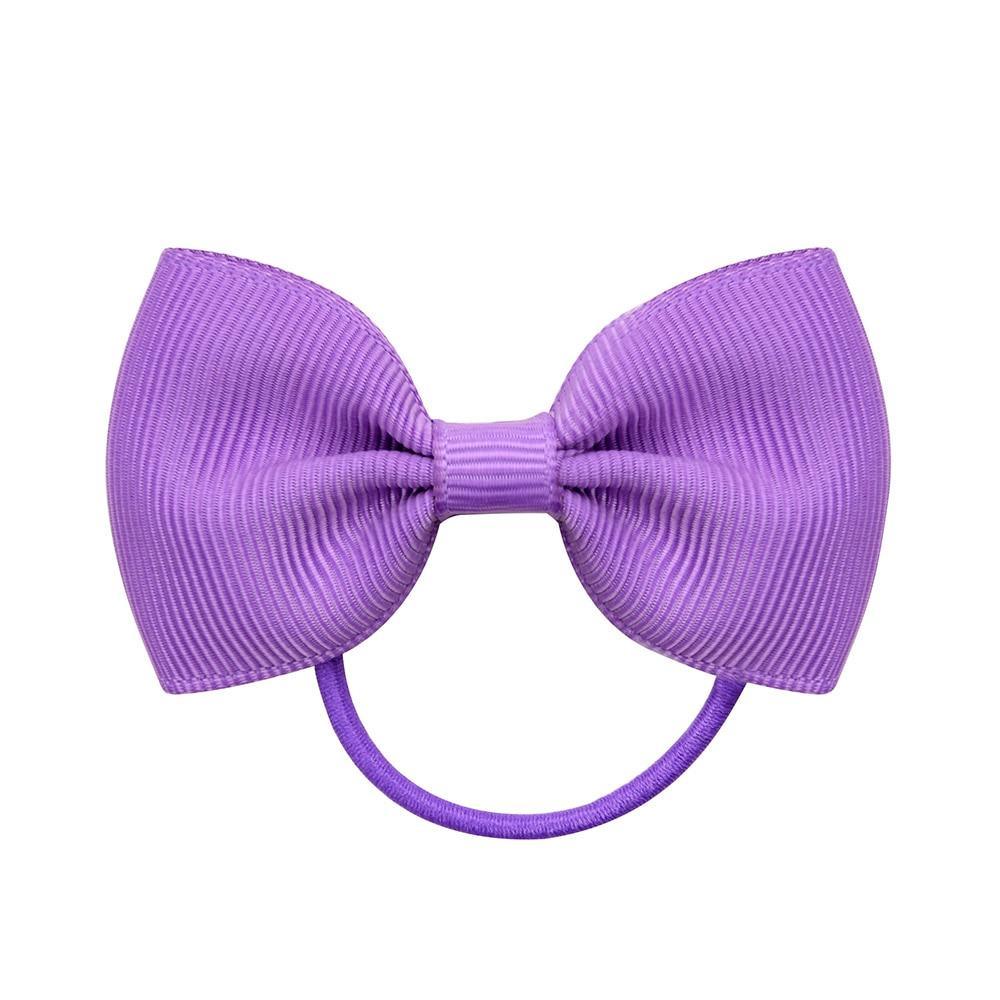 Luxury Handamde Small Baby Elastic Rubber band Head rope Mini Solid Ribbon Bow Tie For Girls Hair Accessories