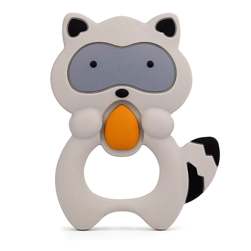 Baby Silicone Teethers BPA Free Teething Toy Animal Dog Koala Owl Elephant Baby Ring Teether Silicone Beads For Kids and Baby