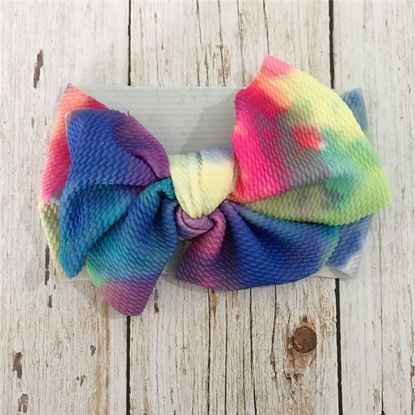 Luxury Modern Colorful Newborn Toddler Baby Girl Boy Headwear Solid Bowknot Soft Turban Knot Hairband For Girls Kids