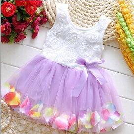 Kids Baby Girls Beautiful Flower Dress Princess Summer Sleeveless Mini Tutu Dress For Modern Baby Girls