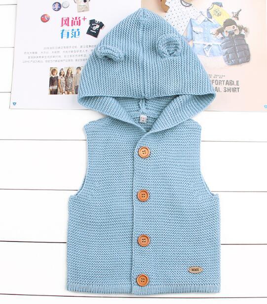 Winter Hooded Knitted Long Sleeve  Sweaters For Newborn Babies