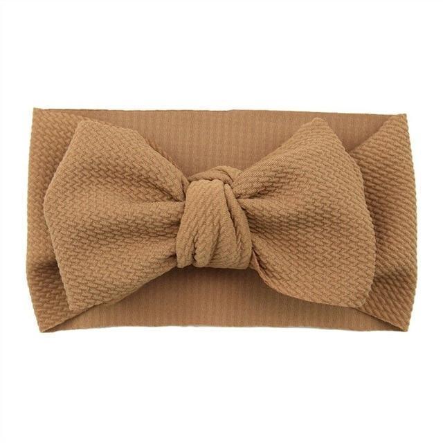 Fashion Trend Big Modern Baby Bow Accessories For Toddler Girls In Solid Bow Hairband Stretch Turban Knot Head Wrap Color  for Kids