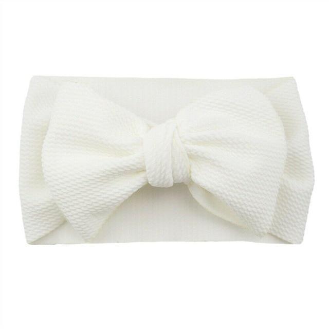 Fashion Trend Big Modern Baby Bow Accessories For Toddler Girls In Solid Bow Hairband Stretch Turban Knot Head Wrap Color  for Kids