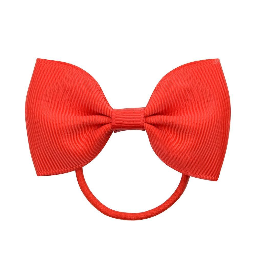 Luxury Handamde Small Baby Elastic Rubber band Head rope Mini Solid Ribbon Bow Tie For Girls Hair Accessories