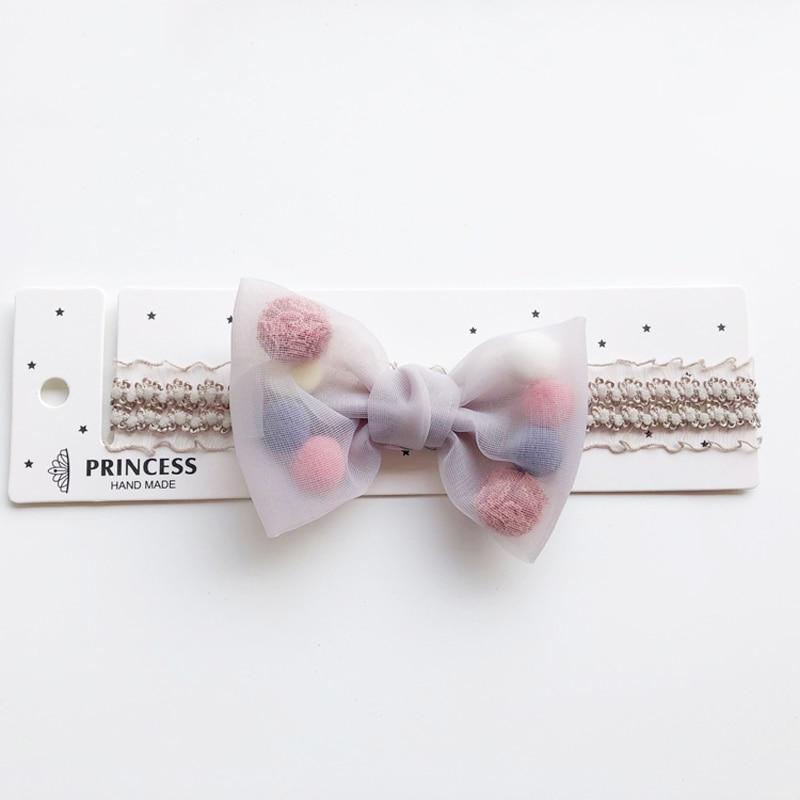 Luxury Modern Pearl Handmade Baby Girls Bowknot Crown Headband Lace Elastic Hair Band Bow For Girls Baby