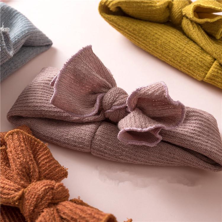 Modern Headbands Knitted Newborn Baby Bows Head Warm Headband Infant Toddler Hair Bow for Girls  Kids