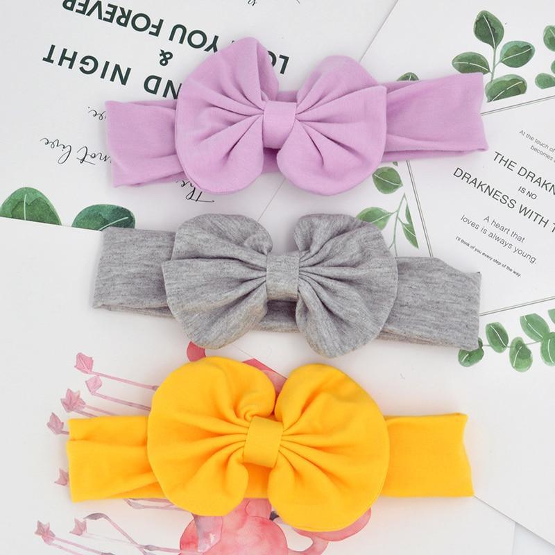 Modern 3PCS Set Floral Bows Baby Headband Dot Bowknot Cotton Hair Band Girls Hair Accessories For Girls