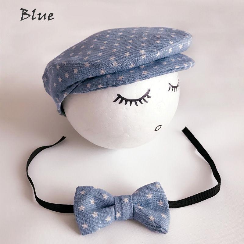 Modern Set Baby Newborn Peaked Beanie Cap Hat Bow Tie Photo Photography Prop Infant Boy Caps In elegant Modern Design