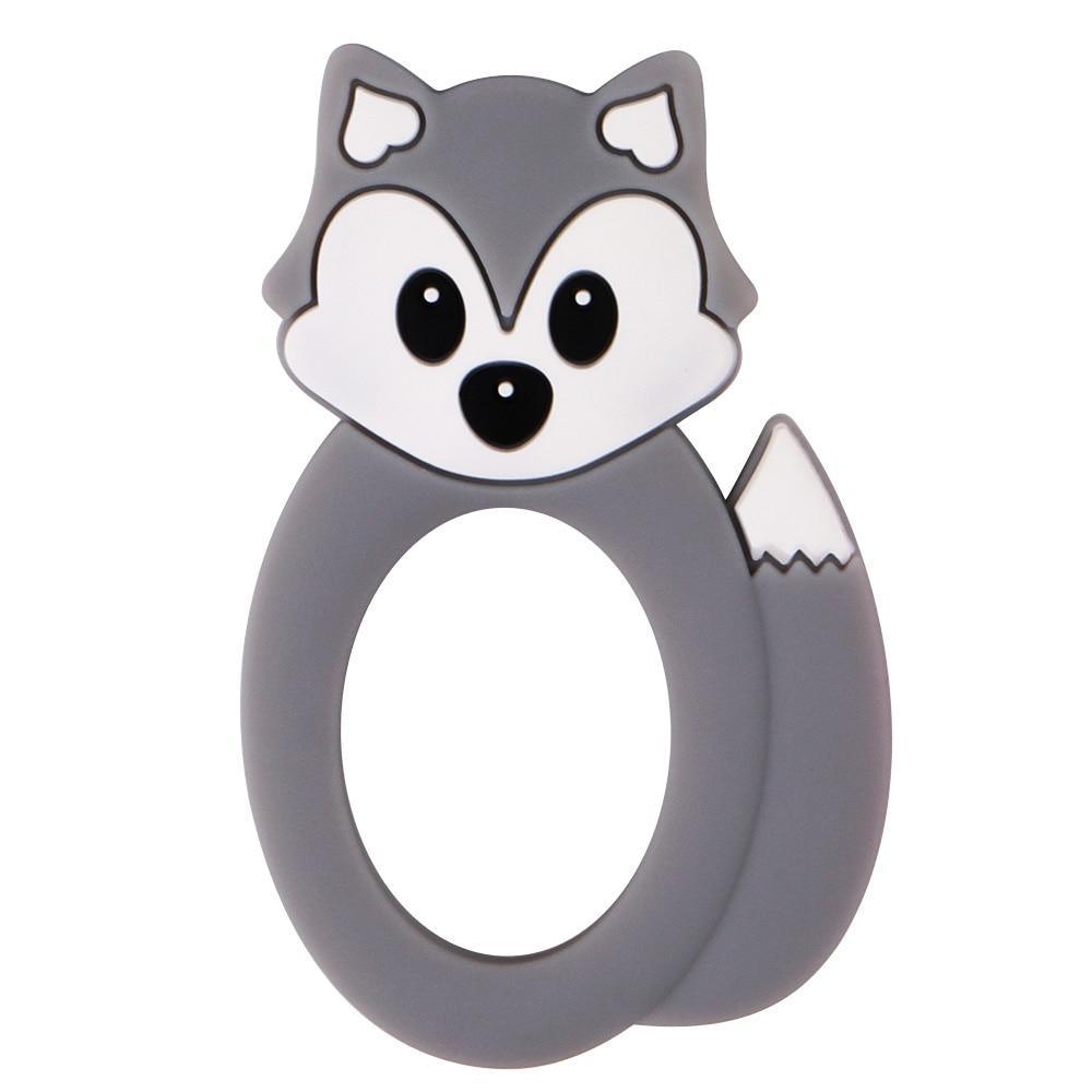 Baby Silicone Teethers BPA Free Teething Toy Animal Dog Koala Owl Elephant Baby Ring Teether Silicone Beads For Kids and Baby