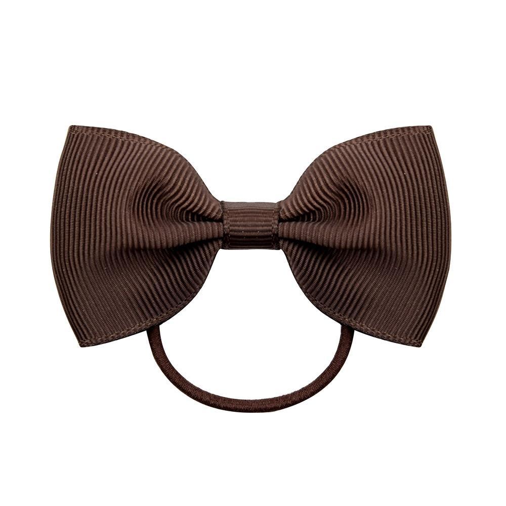 Luxury Handamde Small Baby Elastic Rubber band Head rope Mini Solid Ribbon Bow Tie For Girls Hair Accessories