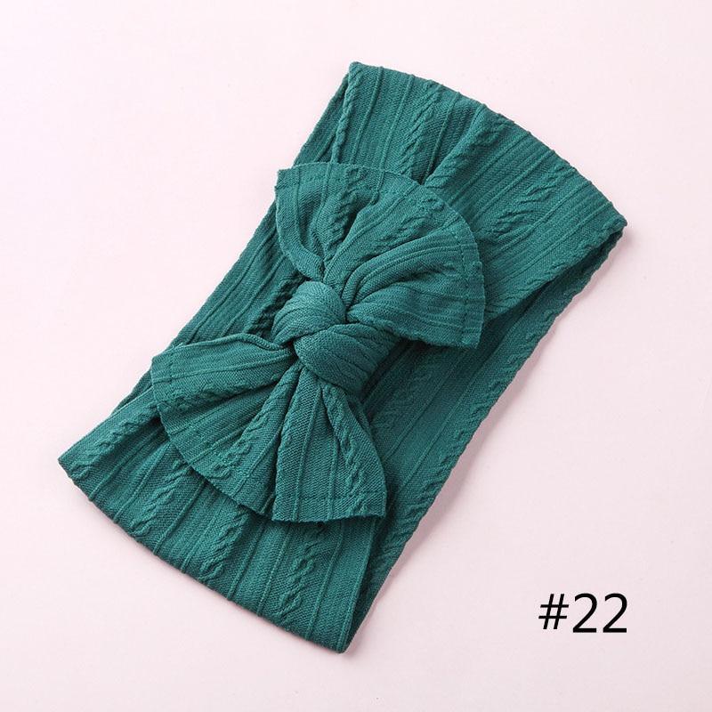 Modern Braid Nylon Bow Knot Solid Wide Nylon Headbands Turban Baby Girls Head Wrap For Girls