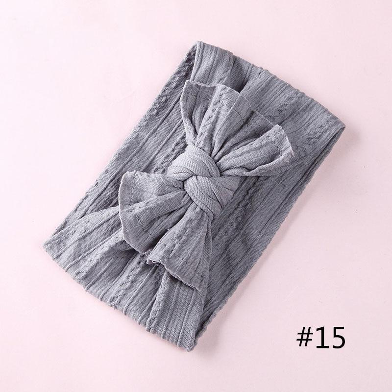 Modern Braid Nylon Bow Knot Solid Wide Nylon Headbands Turban Baby Girls Head Wrap For Girls