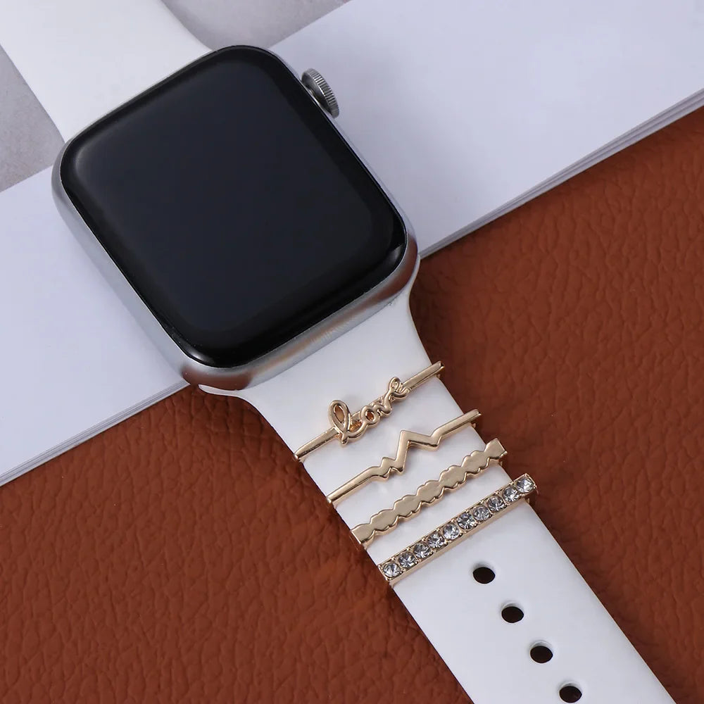 Breloques décoratives en métal pour bracelets d'Apple Watch