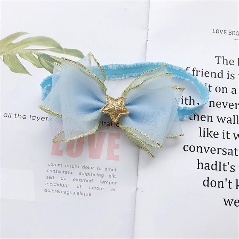Luxury Modern Pearl Handmade Baby Girls Bowknot Crown Headband Lace Elastic Hair Band Bow For Girls Baby
