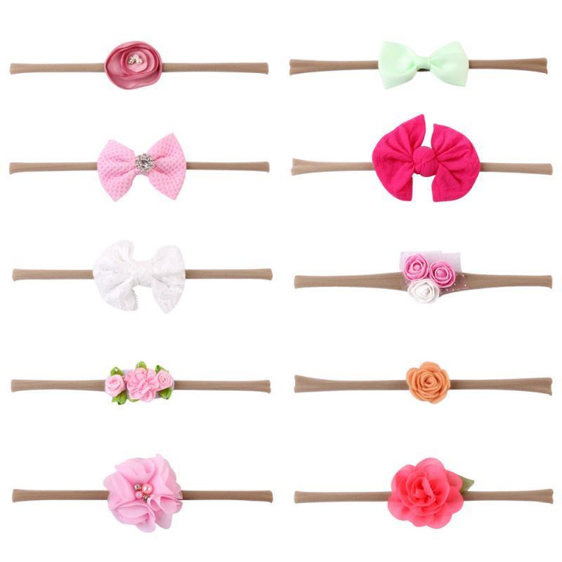 Luxury Modern 10PCS Set Kids Headband Bow For Girl Rabbit Ear Hairbands Turban Knot Kids Turbans Accessories  Headband