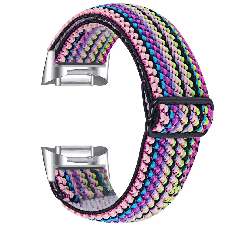 Fitbit Charge 6 5 Nylonarmband – Elastisches Sport-Stoff-Design