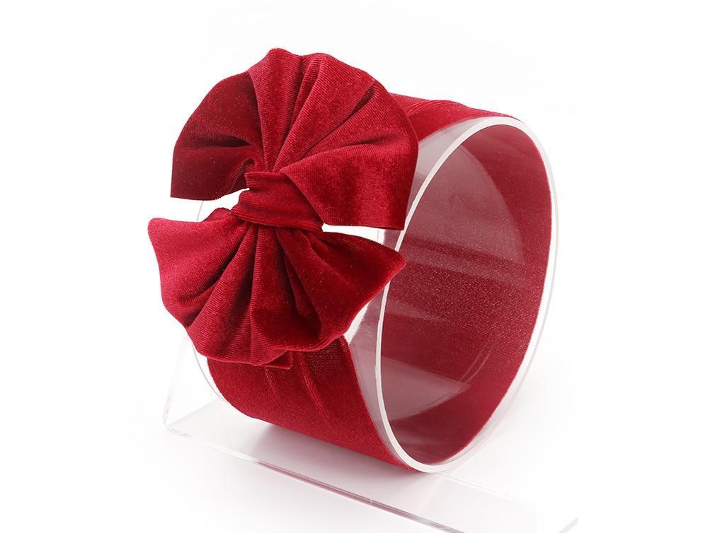 New Large Bow Baby Headband Velet Soft Bowknot Girl Accessories Hair Solid Messy Bows Toddler Headbands Baby Head Wraps Turban Big Bow for Girls