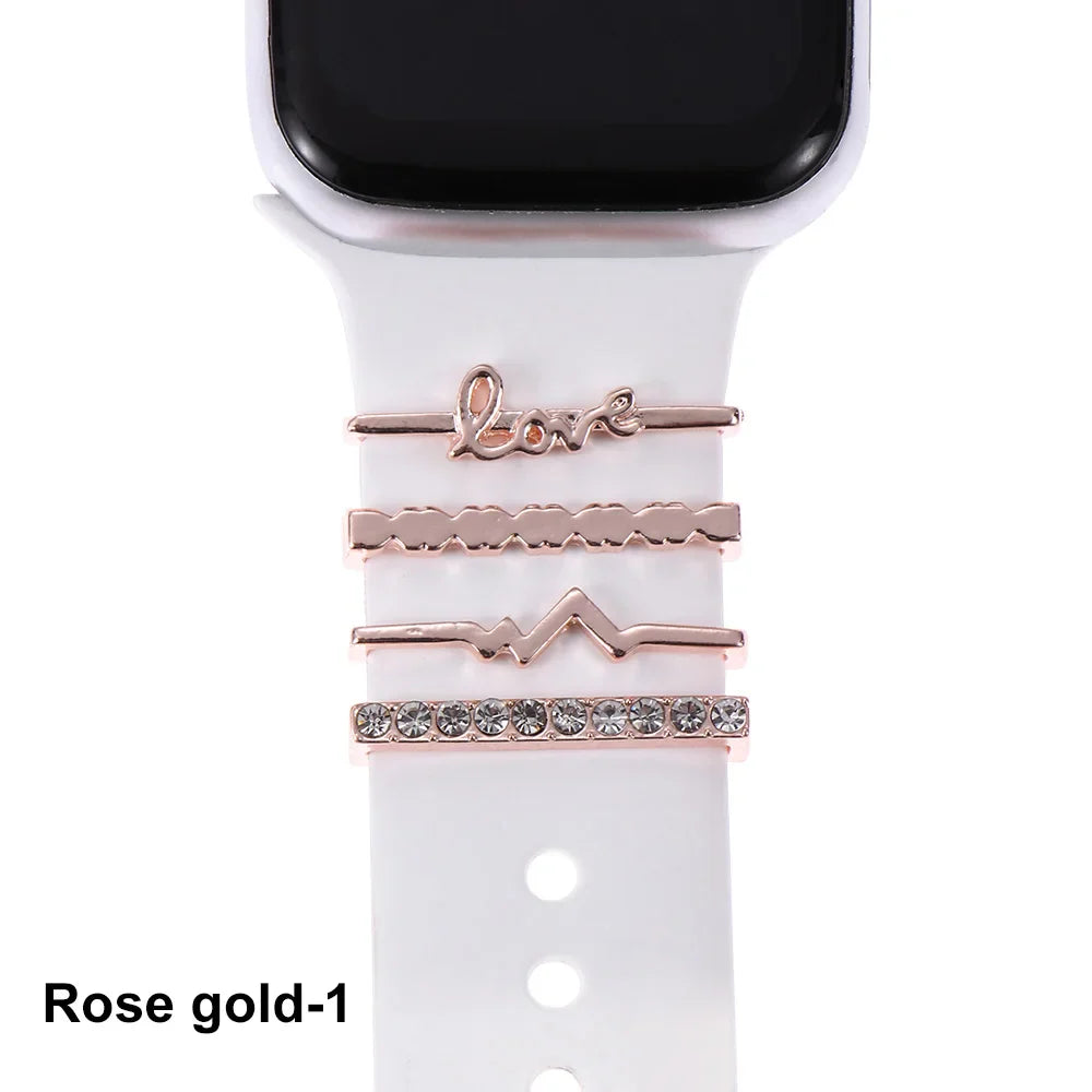 Breloques décoratives en métal pour bracelets d'Apple Watch
