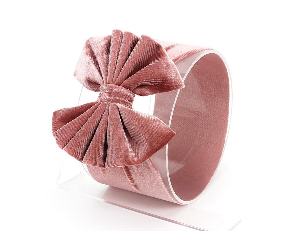 New Large Bow Baby Headband Velet Soft Bowknot Girl Accessories Hair Solid Messy Bows Toddler Headbands Baby Head Wraps Turban Big Bow for Girls