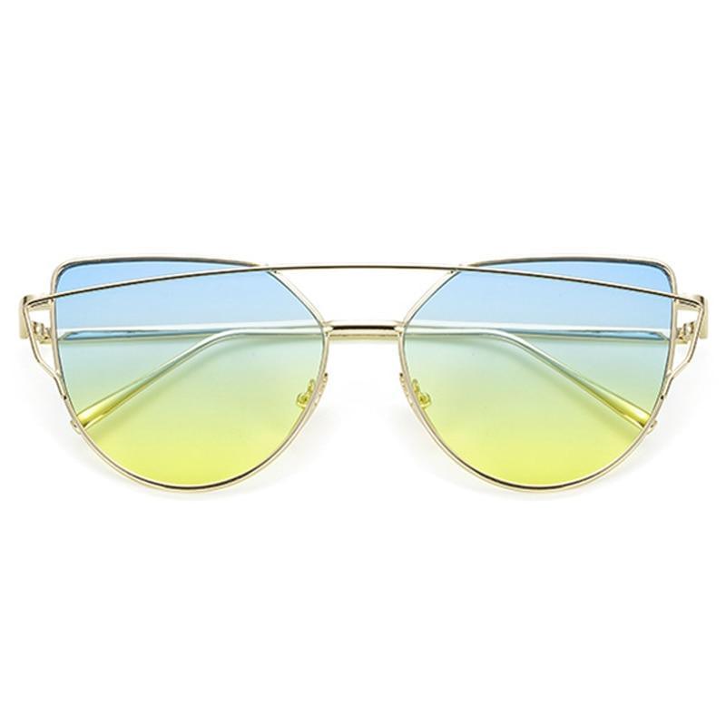 NEW  Stevvex Designer Cat eye Sunglasses For Women and Ladies in Vintage Metal Reflective Glasse Mirror Retro Oculos De Sol Gafas Style With UV 400 Protection