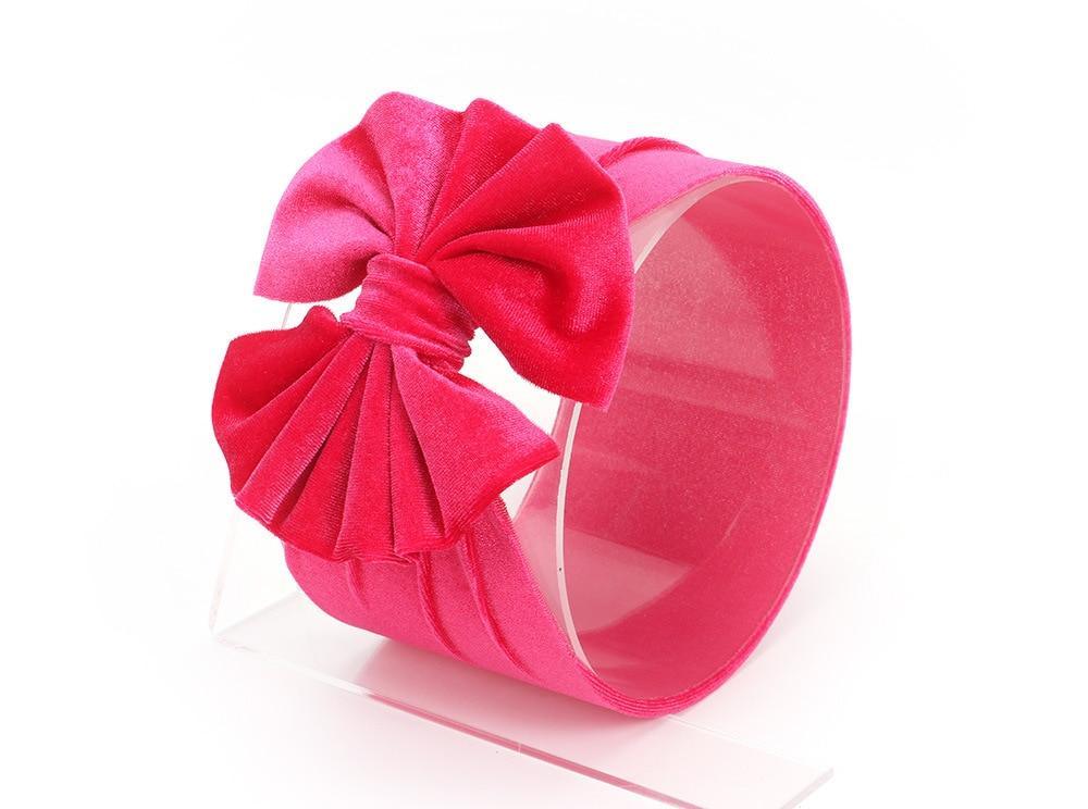 New Large Bow Baby Headband Velet Soft Bowknot Girl Accessories Hair Solid Messy Bows Toddler Headbands Baby Head Wraps Turban Big Bow for Girls