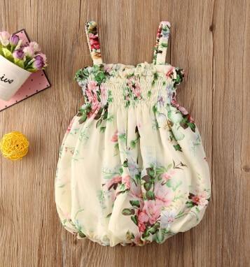 Luxury Modern Colorful Floral Design Toddler Baby Girl Summer Floral Print Sleeveless Dress FOr Baby Girls