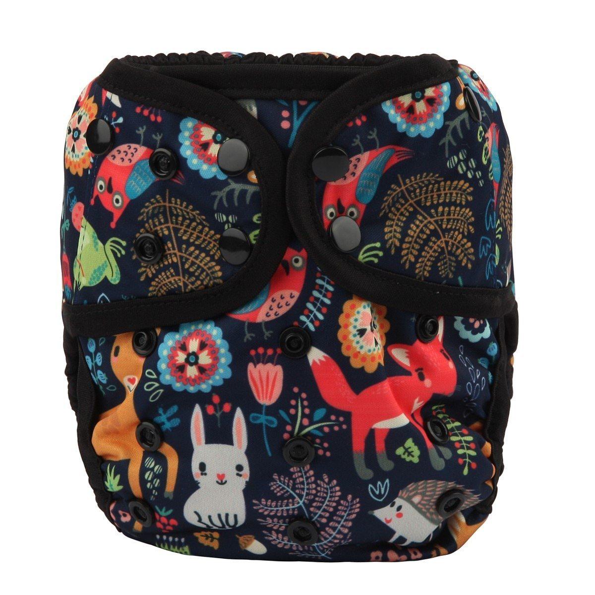 One Size Baby Cloth Diaper Cover Nappy Waterproof Double Gusset Design Adjustable Diapers For Babies