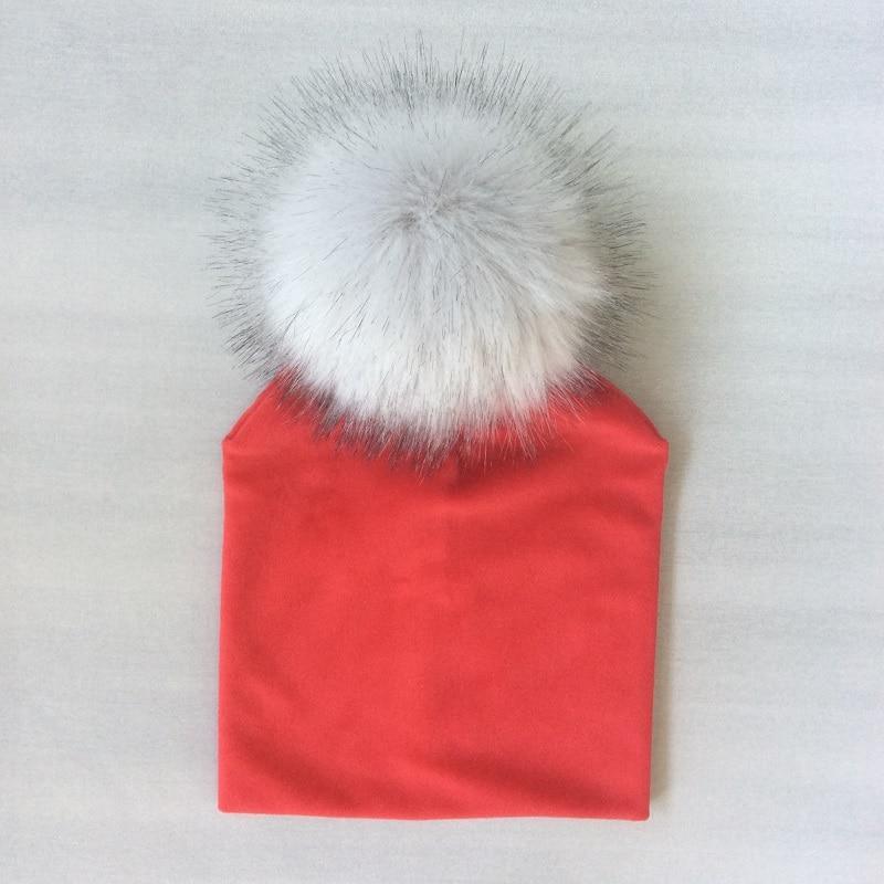 Kids Girls Solid Hat With Pompon Baby Beanie Pompom Cap Children's Accessories Design