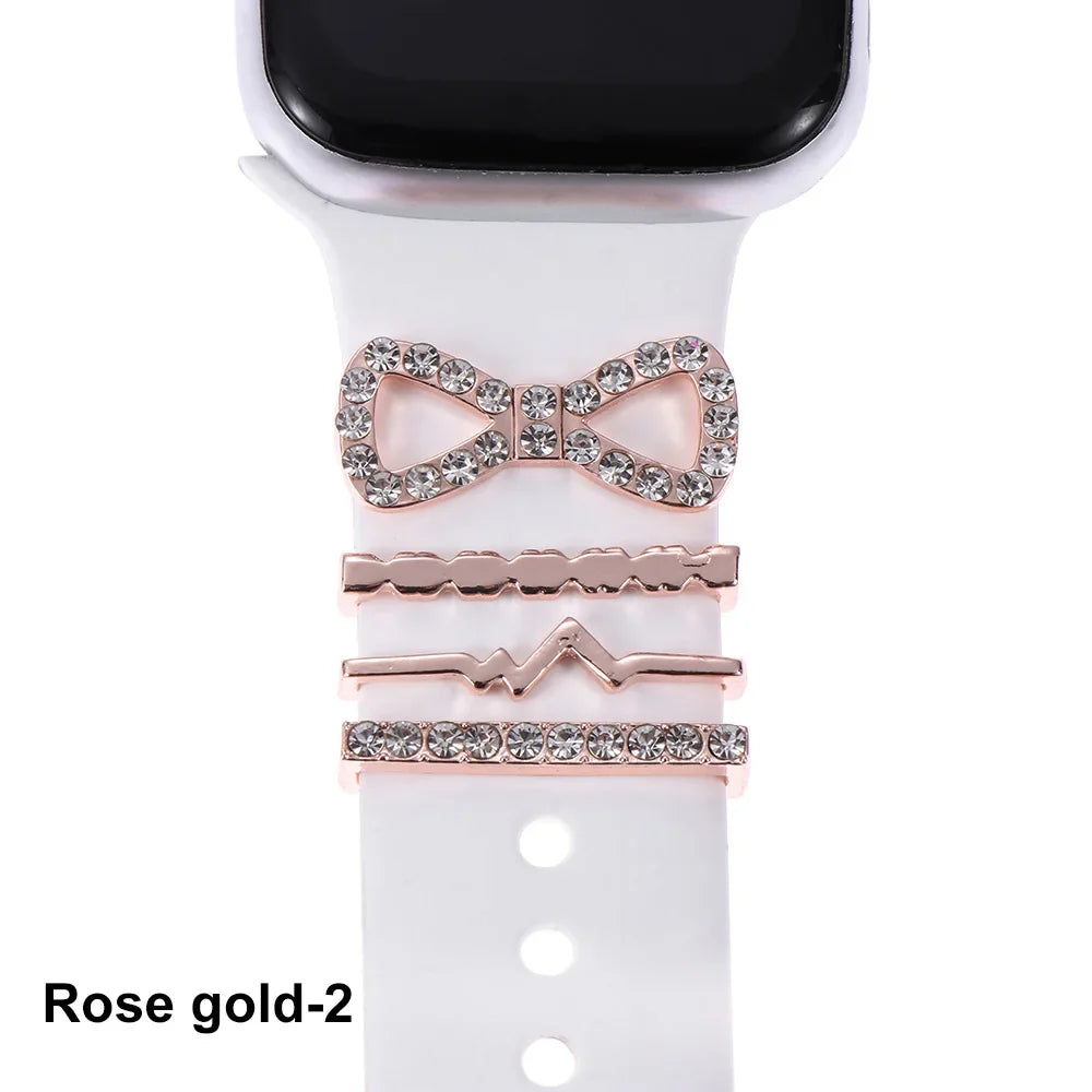 Breloques décoratives en métal pour bracelets d'Apple Watch
