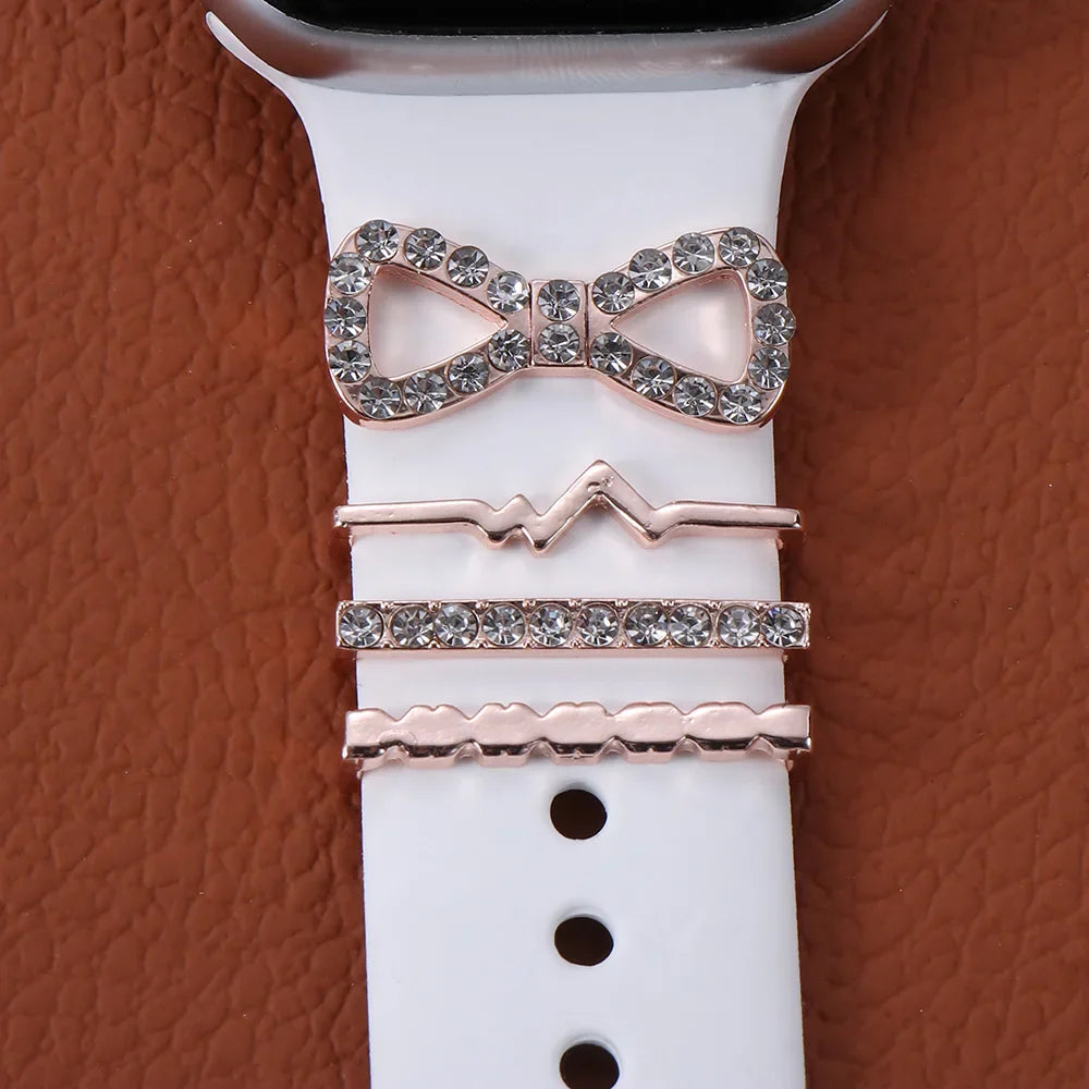 Breloques décoratives en métal pour bracelets d'Apple Watch