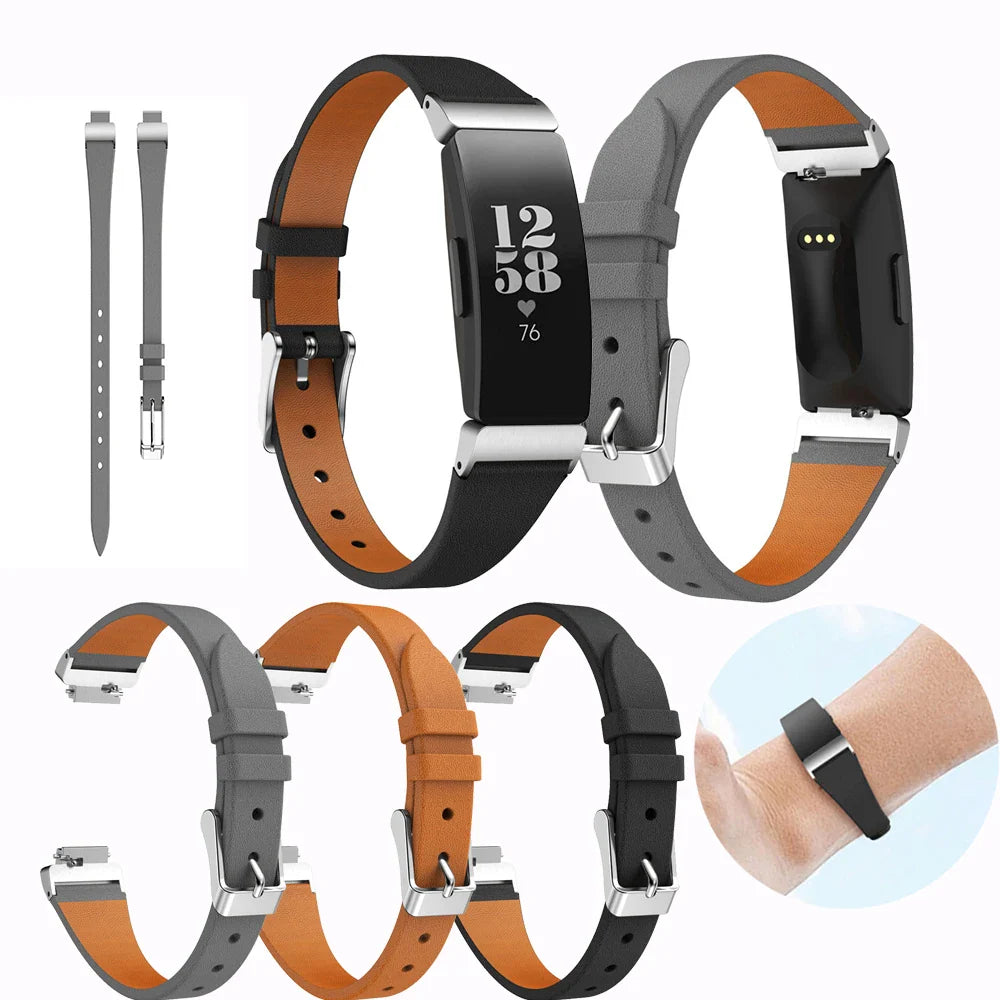 Bracelet en cuir Fitbit Inspire 2, 1, HR - Élégant, confortable, durable
