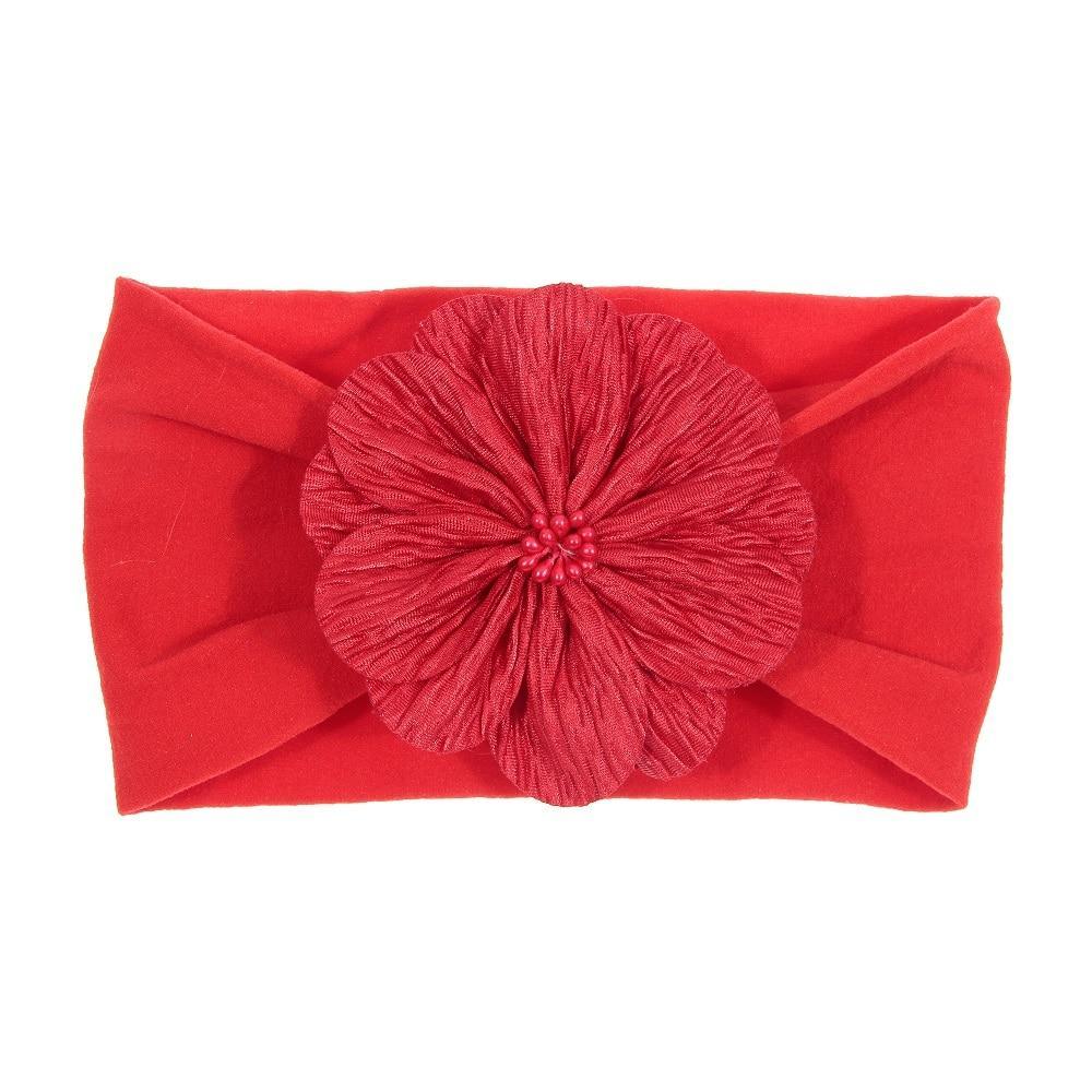 Cute 1PCS Baby Girls Lotus Flower Nylon Headband Knot Elastic Newborn Toddler Headwraps Kids Hair Accessories Gifts