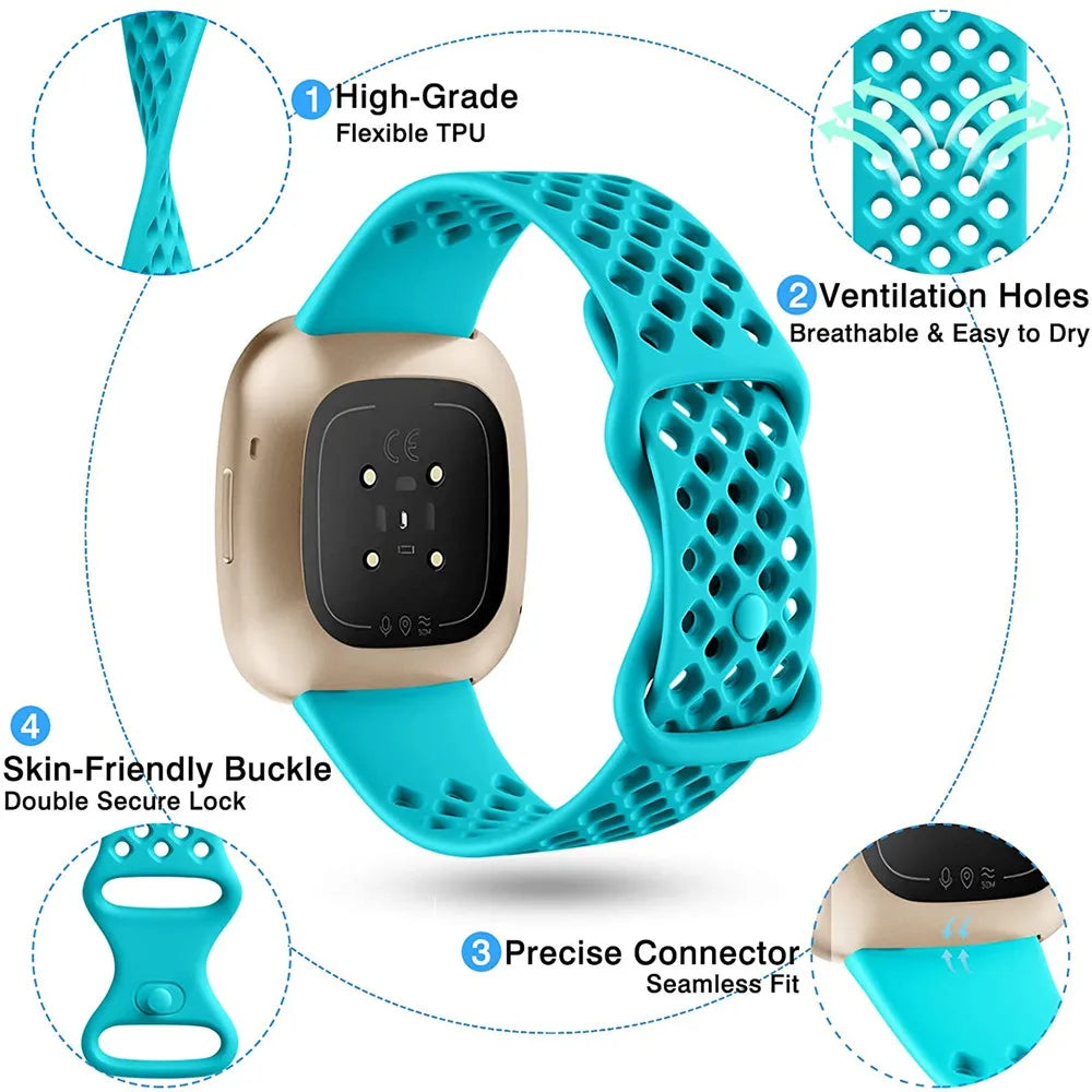 Atmungsaktive Sport-Armbänder für Fitbit Versa & Sense