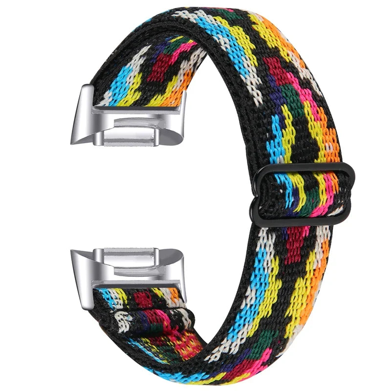 Fitbit Charge 6 5 Nylonarmband – Elastisches Sport-Stoff-Design